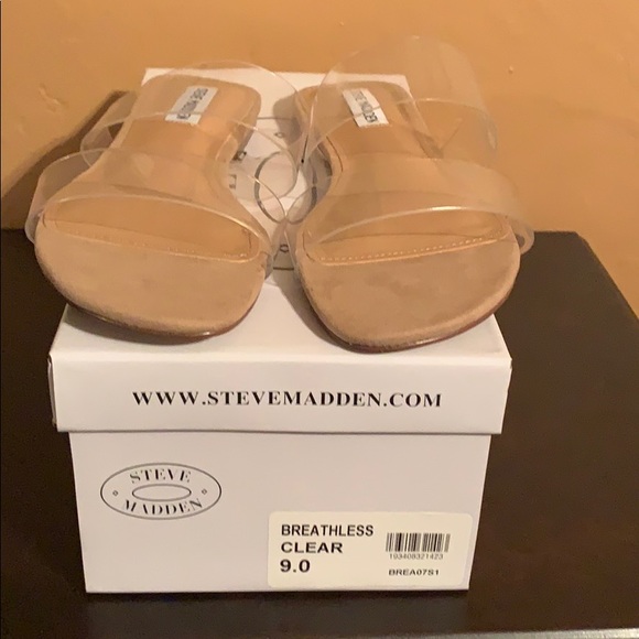 Steve Madden Shoes - Steve Madden Breathless Clear Flats SZ 9!